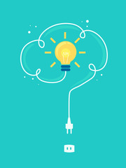 Wall Mural - Light Bulb Plug Idea Illustration