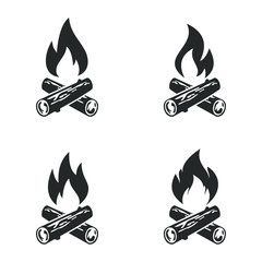 Aufkleber - Bonfire icon vector sign isolated for graphic and web design. campfire symbol template color editable on white background