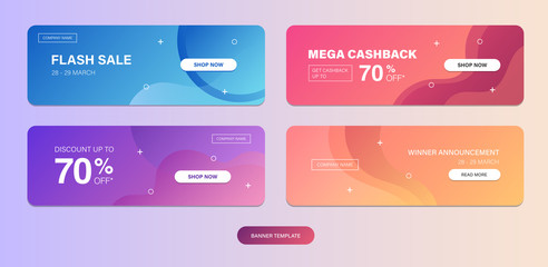 dynamic modern fluid mobile for voucher sale template. get coupon discount sale banner template desi