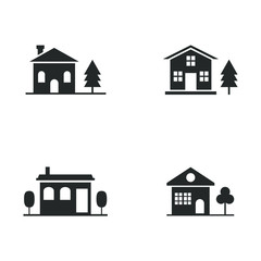 Aufkleber - house icon vector sign isolated for graphic and web design. Cottage house symbol template color editable on white background