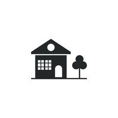 Aufkleber - house icon vector sign isolated for graphic and web design. Cottage house symbol template color editable on white background