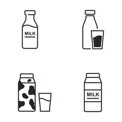 Aufkleber - milk icon vector sign isolated for graphic and web design. milk bottle symbol template color editable on white background