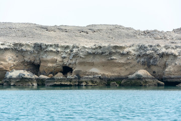 Wall Mural - sea landscape with hard rocks