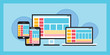 © vijay0401 - Illustration of devices with different view one web page. For demonstration responsive web design