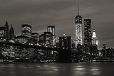 Fototapeta  - Manhattan and Brooklyn Bridge at night