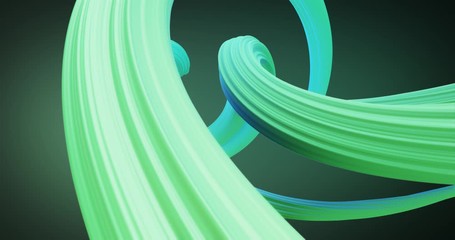 Poster - Abstract colorful green and blue pastel swirl, natural curveart background. Curved and wavy pattern with Candy texture and subsurface scattering. 3D render loop