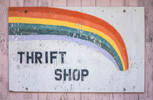 Grungy Thrift Shop Sign