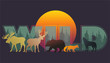 Vector animal silhouettes_composition wild forest and animals