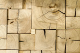 Fototapeta  - Drewniane jasne belki sosnowe na ścianie deseń 