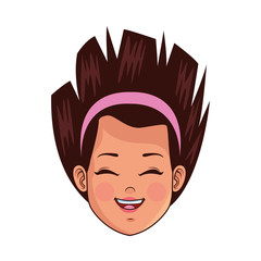 Poster - happy little girl head avatar character