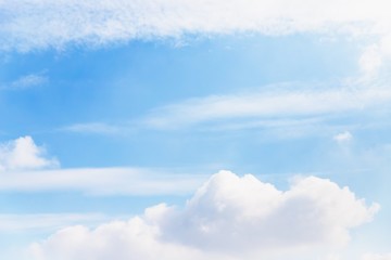Wall Mural - Scenic pale blue sky with beautiful white clouds. Copy space