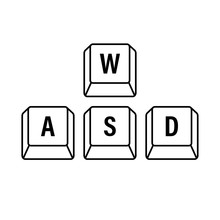 WASD Computer Keyboard Buttons. Desktop Interface. Web Icon. Gaming And Cybersport. Vector Stock Illustration.