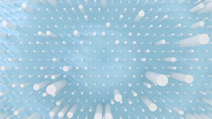 Abstract Cylinders with pastel color waves animation background. 3D render animation. Seamless loop. 4K.