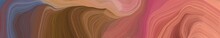 Wide Colored Background Banner With Moderate Red, Old Mauve And Light Coral Color. Smooth Swirl Waves Background Illustration