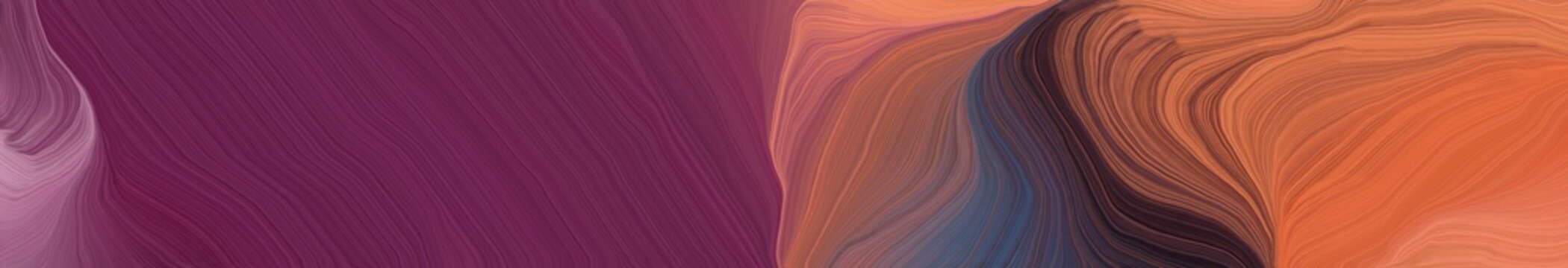 landscape orientation graphic with waves. abstract waves design with old mauve, indian red and moderate red color