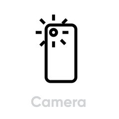 Wall Mural - Camera phone icon. Editable line vector.