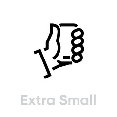 Wall Mural - Tech specs extra small phone icon. Editable line vector.