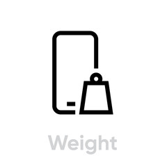 Wall Mural - Tech specs weight phone icon. Editable line vector.