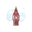 © Design Circle  - Big Ben Vector Icon Filled Outline Style Illustration.