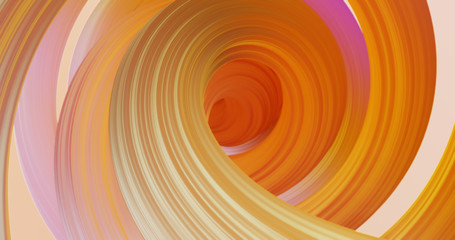 Poster - Abstract colorful orange and pink pastel swirl, natural curve art background. Curved and wavy pattern with Candy texture and subsurface scattering. 3D render
