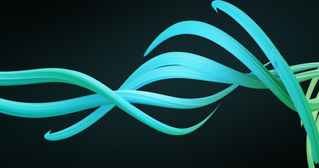 Poster - Abstract colorful green and blue pastel swirl, natural curveart background. Curved and wavy pattern with Candy texture and subsurface scattering. 3D render