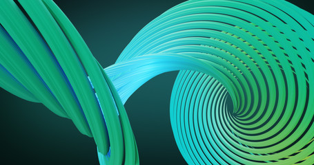 Poster - Abstract colorful green and blue pastel swirl, natural curveart background. Curved and wavy pattern with Candy texture and subsurface scattering. 3D render