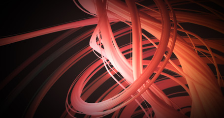 Poster - Abstract colorful orange and red pastel swirl, natural curve art background. Curved and wavy pattern with Candy texture and subsurface scattering. 3D render