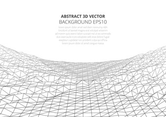 Poster - Abstract background in the style of low poly design. 3D landscape in virtual reality.