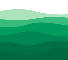 Green Water With Waves In Different Tones Or Mountains Of A Landscape - Digital Flat Design Background View From Above