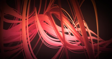Poster - Abstract colorful orange and red pastel swirl, natural curve art background. Curved and wavy pattern with Candy texture and subsurface scattering. 3D render loop