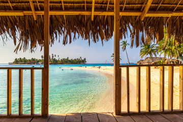 Beautiful San Blas Island at politically autonomous Guna territory in Panama.