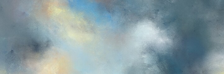 Poster - abstract painted art old horizontal background banner with light slate gray, pastel gray and pastel blue color