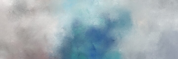 Wall Mural - abstract painted art decorative horizontal background design with ash gray, silver and teal blue color
