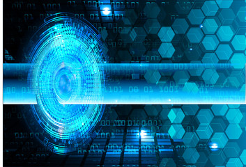 blue eye cyber circuit future technology concept background