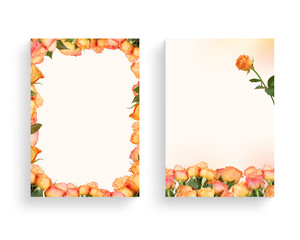 Wall Mural - Beautiful spring flower frame, invitation, wedding card, thanks greeting, flower background