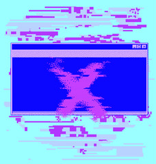 Aufkleber - Computer screen with Command-line interface or console terminal. Retrofuturistic vaporwave style illustration in punchy pastel colors.