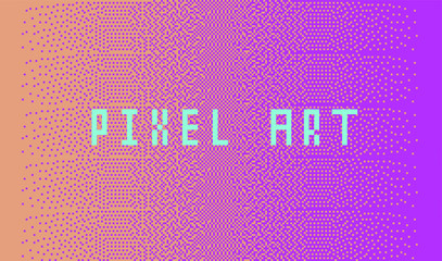 Aufkleber - Computer screen with glitched pixels and noise. Abstract background in pastel color tones.