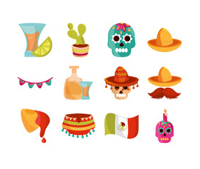 Sticker - cinco de mayo decoration event mexican icons set