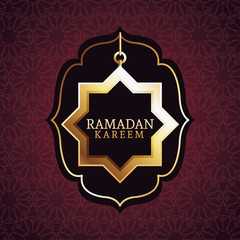 Wall Mural - ramadan kareem celebration card with golden star