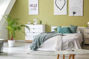 Sticker - Interior of beautiful modern bedroom