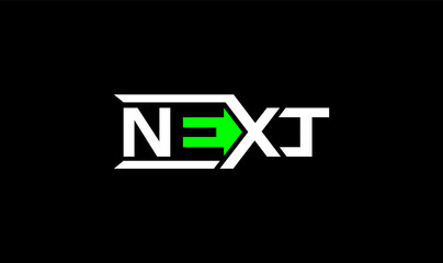 Poster - Abstract Next logo on a black background.