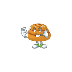 Poster - Call me funny gesture kanelbulle mascot cartoon design