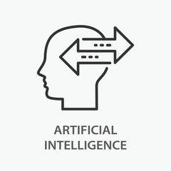 Poster - artificial intelligence line icon on white background.