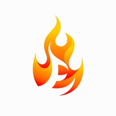 Poster - Letter E fire logo design