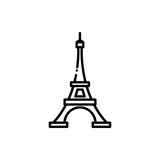 Fototapeta Boho - Eiffel Tower  Vector Icon Line style Illustrations.