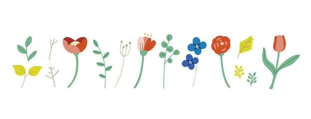 Wall Mural - greenery icons for spring