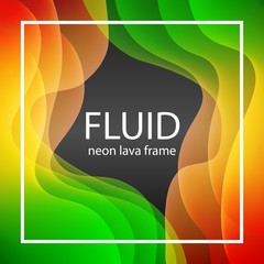 Canvas Print - liquid color gratient splash cover background. neon lava fluid paint template