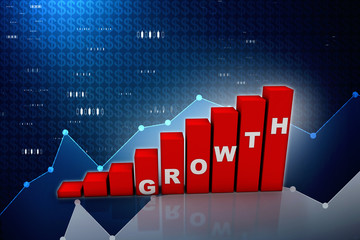 Poster - 3d rendering Stock market online business concept. business Graph 