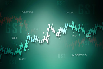 Poster - 2d rendering Stock market online business concept. business Graph 