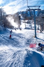 Skiing At The North Carolina Skiing Resort In February
